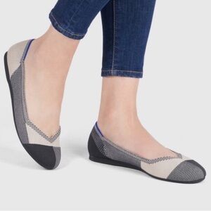 Rothy’s The Flat Captoe Black Size 8.5 Knit Round Toe Eco-Friendly Retired style